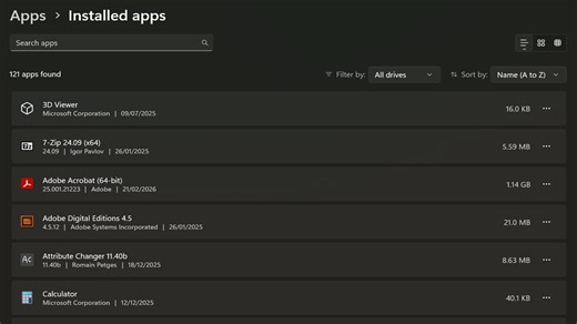 How To View All Installed Programs and Apps in Windows 11