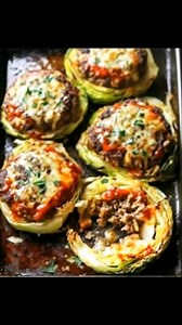 Oven-Baked Cabbage Burgers These deliver big flavor with just 4g net carbs per serving. A hearty, low-carb twist on a classic burger you'll want on repeat!🥰👇 | Easy & Low Points Recipes for Beginners