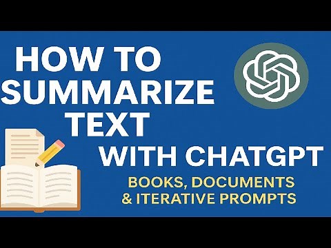 How to Summarize Text with ChatGPT | Books, Documents & Iterative Prompts