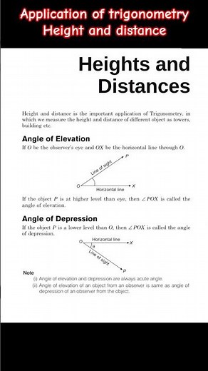 class 10 maths | application of trigonometry | height distance #maths