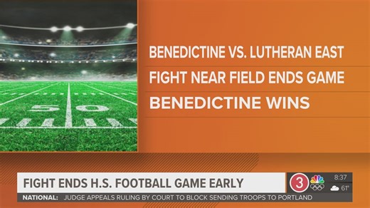 Benedictine vs Lutheran East football game suspended at halftime after altercation