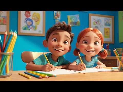 Four Little Colorful Pencils Draw Draw Draw | Art Song & Counting Rhyme for Kids