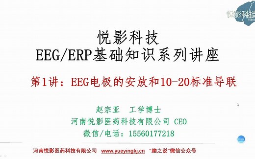悦影科技EEG/ERP基础知识系列讲座第1讲：EEG电极安放和10-20标准导联