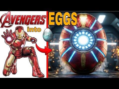 Avengers Egg Transformation 🥚 | Ultra Realistic Superhero Egg Forms in 4K