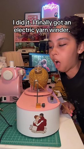 14K views · 1.3K reactions | WHAT SORCERY IS THIS  I’ve had my yarn winder for years (hand crank) and truly love it but since I’m doing more sweaters now I decided to invest in an electric one! How cute is this and it has a pedal like a sewing machine so I can start and stop without my hands getting involved! Honestly so happy with this purchase  #frogging #yarnlover #crocheting #knit #knitting #diy #yarn #crochet | Our Shield Maiden | Facebook
