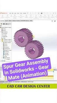 Spur Gear Mate Assembly in Solidworks - Motion Study (Animation) #solidworks #solidworkstutorial