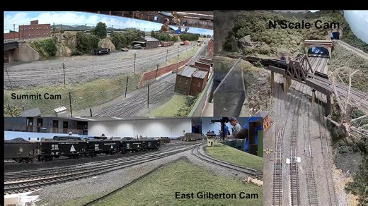 Welcome to The Model Railroad Club's 2025 Holiday Train Show live stream. We will streaming camera(s) showing our trains running on our railroads all day. Set and stay awhile. If you like what you see please come pay us a visit. We have live feeds from our re-creation of the Summit train station, "east end yard" in Gilberton, the Bergen trench, and our N scale railroad. | The Model Railroad Club, Inc.