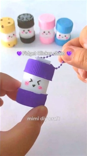 DIY Cute Fidget Clicker Keychain 💜 ASMR