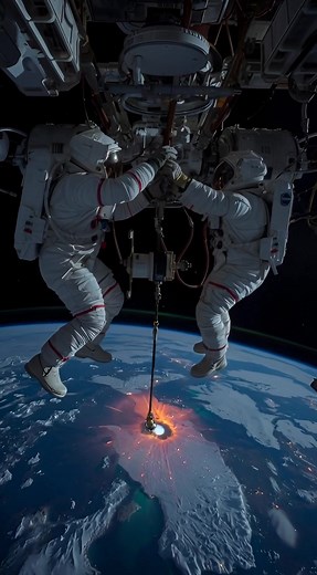 2.4K views · 13 reactions |  When science meets the power of nature — from space!  Astronauts aboard the ISS capture a breathtaking view of a volcanic eruption glowing through Earth’s atmosphere. Even from orbit, our planet reminds us of its raw, untamed energy. ✨ #AstroVibe #VolcanoFromSpace #ISS #EarthObservation #SpaceExploration #NaturalPhenomena #ScienceFacts #ai | Cecilia | Facebook