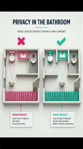 Privacy in Bathroom | Good Layout vs Bad Layout #Shorts