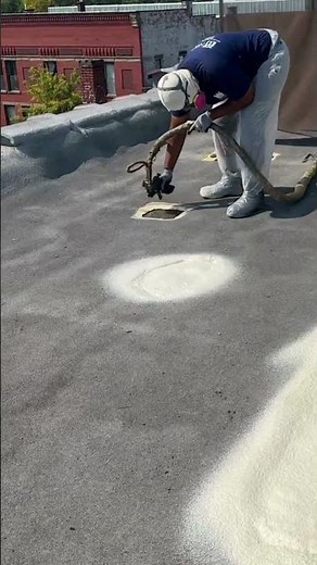 Spray Foam Filling in Holes #roofing #sprayfoam #construction #shorts #insulation