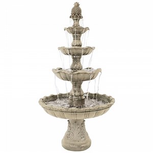 Sunnydaze Decor 80-in H Fiberglass Tiered Outdoor Fountain Pump Included Lowes.com