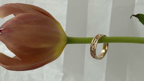 Cottagecore Leaf Solid Gold Men’s Band Ring ,  14K Gold Floral Wedding Ring ,unique Wedding Ring 14K Gold Flower Pattern Band - Etsy