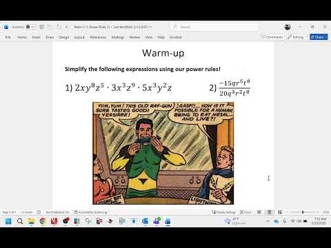 Math 8: Power Rules! (Putting it All Together)