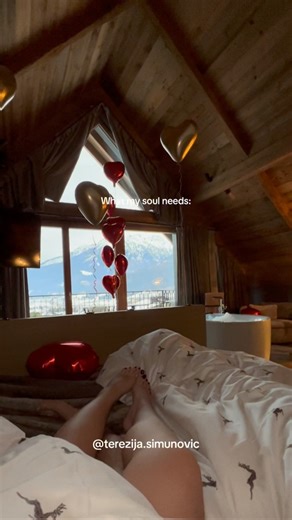 Terezija Šimunović on Instagram: "Send this to someone you want to spend some winter days in the mountains with ✨ #couple #winter #cozy #chalet #mountains"
