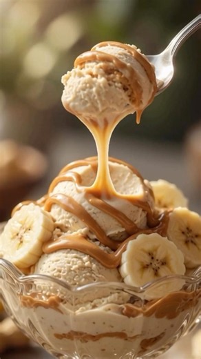 Peanut Butter Banana Nice Cream 🥜 #PeanutButterDessert #HealthyIceCream #NiceCream