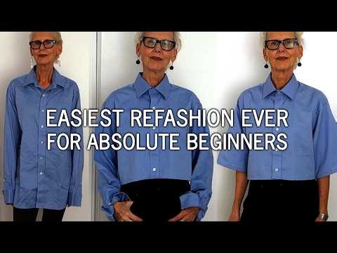 DIY MEN'S SHIRT REFASHION : women's crop top upcycle for beginners