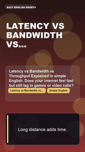 Latency vs Bandwidth vs Throughput Explained in 30 Seconds | Easy English Shorts