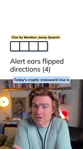 Minute Cryptic on Instagram: "Minute Cryptic Clue 563: Alert ears flipped directions (4) Thanks to our member Jonny Quarrie for writing this clue! Play the free daily clue at minutecryptic.com and on the iOS and Android apps. Become a member to solve the archive, play mini crosswords and create your own shareable cryptic clues. FYI: all these features are on both our website and apps, but you can only *become* a member on our website."