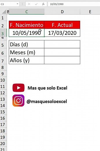 ✅ How to calculate years, months, and days between two dates in Excel 😁