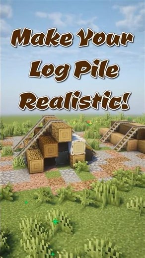 This Log Pile Hack Changed My Minecraft Builds #minecraft #decorating #shorts
