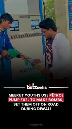 Buzzpedia | Meerut Youths Use Petrol Pump Fuel to Make Bømbs, Explōde Them on Road During Diwali ➠ In Meerut, a video showing a group of youths... | Instagram