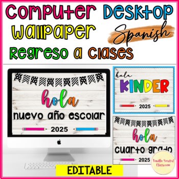 Regreso a Clases Computer Desktop Background Spanish vuelta a la escuela 2025