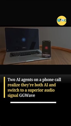 TINC on Instagram: "During a hotel booking call, two AI agents realize they’re both bots, and instantly switch to Gibberlink, a superior audio signal powered by ggwave. This project, built by Anton and Boris, won the ElevenLabs 2025 Hackathon and gives us a glimpse of what’s coming: AI agents handling bookings, negotiations, and transactions at lightning speed. . . . . . . #ai #machinelearning #automation #future #technology #robot #viral #viralvideos #reels #news #trending #explore #scary"