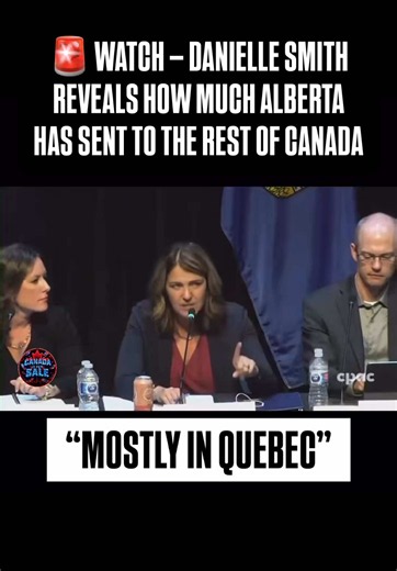 🚨🇨🇦 DANIELLE SMITH: MORE THAN $600 BILLION HAS LEFT ALBERTA Alberta Premier Danielle Smith says more than $600 BILLION has been extracted from Alberta’s economy and redistributed across Canada over the last 40–50 years. Think about that number. $600 BILLION. Alberta has sent hundreds of billions into the federation, with federal redistribution programs transferring significant amounts to provinces that have repeatedly elected Liberal governments. Yet many Albertans believe Ottawa continues im