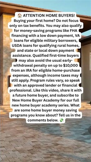 Money Saving Programs First Time Home Buyers Should Know