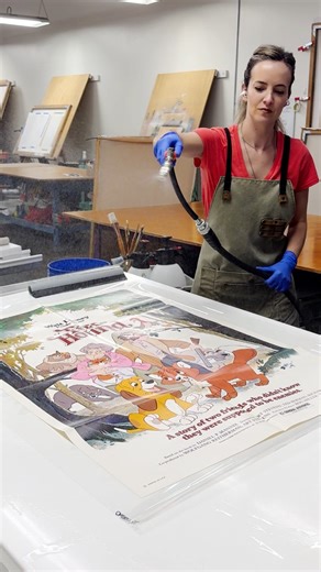 335K views · 8.4K reactions | Restoring an original Disney “The Fox and the Hound” (1981) one sheet movie poster 力 | Fourth Cone Restoration | Facebook