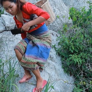25K views · 616 reactions | Woman with monkey helped baby duck on the mountain and take duck for kid Eating delicious | Survival Life Skill | Facebook