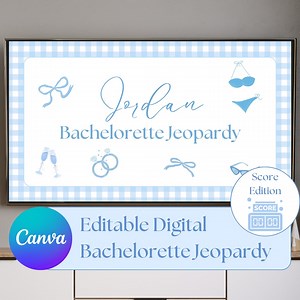 Bachelorette Jeopardy Game Canva Template Editable Bridal Party Quiz Coastal Theme Custom Questions Digital Download Printable Instant Party - Etsy