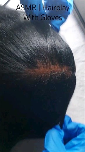 ASMR | Hairplay With Gloves #asmr #shorts #asmrshorts #shortsasmr #glovesounds #hairplay