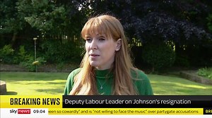 "Boris Johnson has shown himself to be a coward once more." Deputy Labour leader Angela Rayner says "good riddance" following Mr Johnson's resignation as an MP. https://trib.al/BSuiSZC 📺 Sky 501, Virgin 602, Freeview 233 and YouTube | Sky News