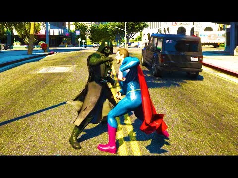 GTA 5 Ultimate Graphics Mod Darth Vader VS Superman Fight