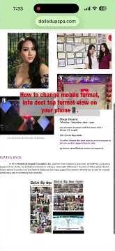 Change mobile format into desktop format view on your phone.