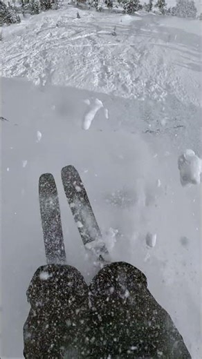 GoPro | Close Call Skiing Double Cliff Drop 🎬 Carson McCarron #Shorts #Skiing