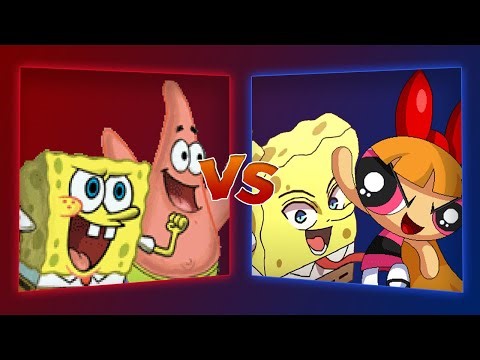 MUGEN Battle - SpongeBob/Patrick vs SuponjiBobu/Blossom
