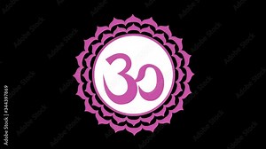 Chakra Sahasrara. Animation of the Sahasrara chakra symbol denoting a lotus with a thousand petals. Alpha Channel.