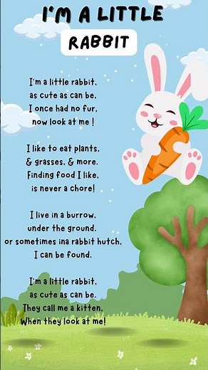 I'm a Little Rabbit | English Poems for kids | Poems in English | #anushkaailani #shorts