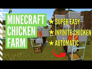 EASIEST Automatic Minecraft CHICKEN FARM Tutorial (Bedrock Edition)