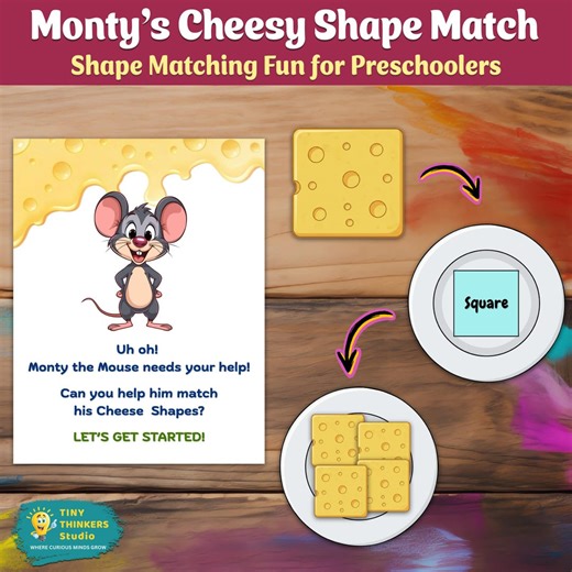 Shape Matching Game Printable – Tiny Thinkers Preschool Shape Recognition & Fine Motor Activity - Etsy