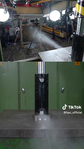 Pushing Huge Candle Through 1mm Hole with Hydraulic Press