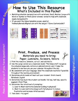 Red Outline Visual Schedules | Low Stimulation SPED | Editable