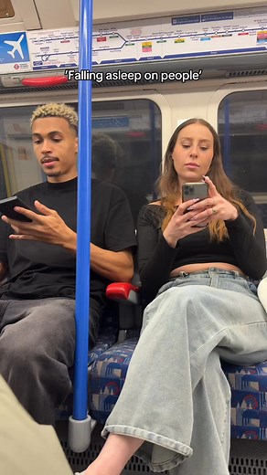 401K views · 10K reactions | Je m’endors sur un inconnu pour voir sa réaction #prank #socialexperiment #cameracachée falling asleep on strangers in the Subway of London  | Diana Bbyy | Facebook