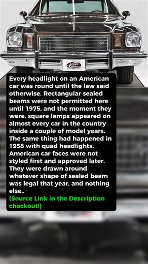 Square Headlights Were Illegal in America Until 1975 #shorts #car #automobile