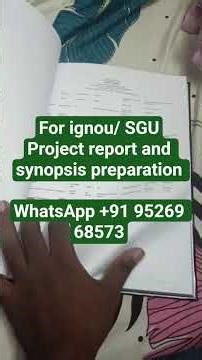 #mcom #mba #ignou #projectproposal #projectreport #project #synopsis