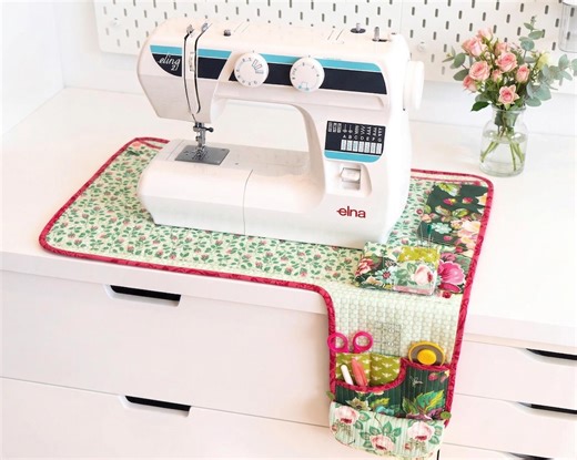 Quilted Sewing Machine Mat Pattern | Foldable Organizer With Pockets (PDF Download) - Etsy UK