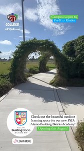 Check out the beautiful outdoor learning space at our new PSJA Alamo Building Blocks Academy opening this August! This will be our second school specializing in our youngest learners, Pre-K 3 through Kinder! The academy will promote play-based learning and foster an environment where students can build their educational foundation with a true connection to the world around them. We welcome students living anywhere in the RGV! Students must be 3 or 4 by September 1. Register today www.psjaisd.us/
